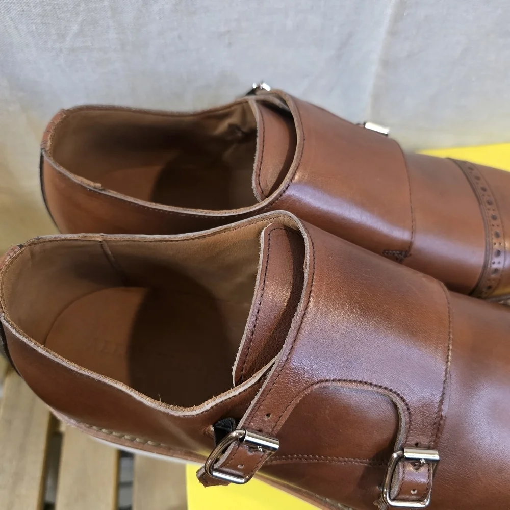 Allen Edmonds Brown Double Charles Monk Strap Oxfords